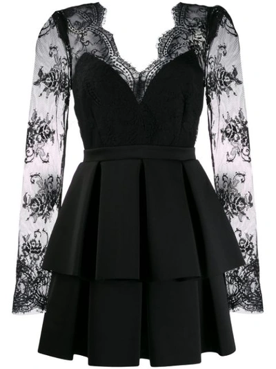 Aniye By Pleated Lace Dress - Black