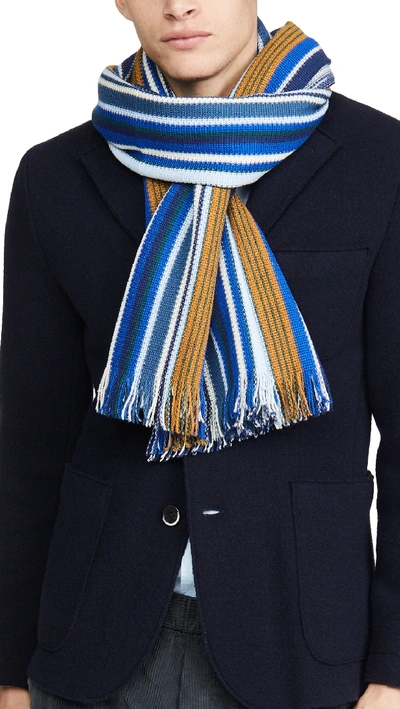 Missoni Multicolor Striped Scarf In Blue