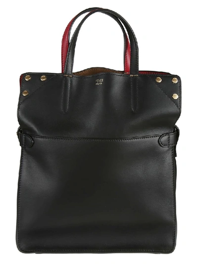 Fendi Logo Tote In Black