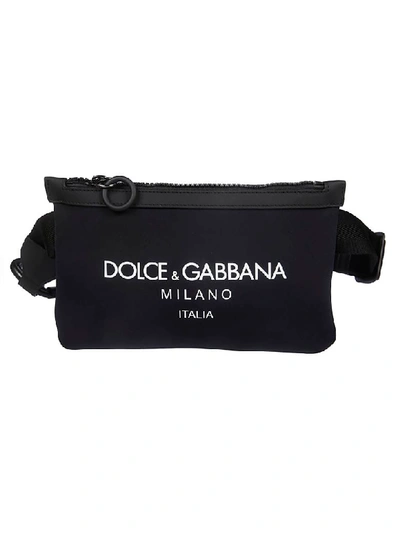 Dolce & Gabbana Logo Print Large Belt Bag In Black