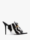 VERSACE VERSACE BLACK AND WHITE 110 MEDUSA CHAIN FURRY ZEBRA MULES,DSR984PDBNOH14020320