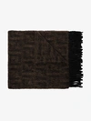 FENDI FENDI BROWN TASSELED MONOGRAM SCARF,FXT255A3OA14185302