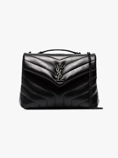 Saint Laurent Black Loulou Small Leather Shoulder Bag