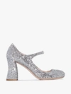 MIU MIU MARY JANES IN GLITTER-OPTIK,5I649C36BF011814056228