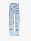 FAITH CONNEXION FAITH CONNEXION GRAFFITI PRINT JEANS,X5501DNTMB414300701