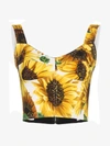 DOLCE & GABBANA DOLCE & GABBANA SUNFLOWER PRINT BUSTIER TOP,F7W98TFSRLK13951206