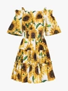 DOLCE & GABBANA DOLCE & GABBANA SUNFLOWER PRINT COTTON OFF-THE-SHOULDER DRESS,F6F9CTHS5EB13951513