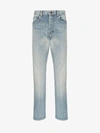 SAINT LAURENT SAINT LAURENT STRAIGHT LEG FRAYED HEM JEANS,584475YC50714084095