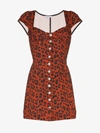 Miaou Leopard Print Gigi Dress In Red