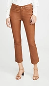 Frame Le Crop Mini Boot Leather Jeans In Brown