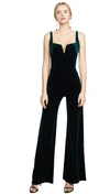 Galvan Eclipse Velvet Wide-leg Jumpsuit In Dark Hunter