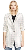 Rag & Bone Nova Single-button Check Wool Blazer In Ivory Check
