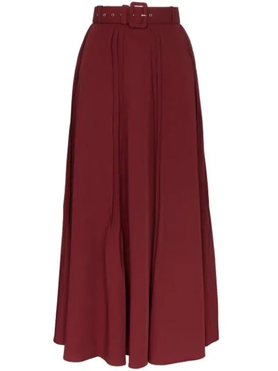 N Duo Pleated Maxi Skirt In Red