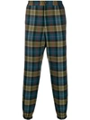 ETRO TAPERED CHECKED PATTERN TROUSERS