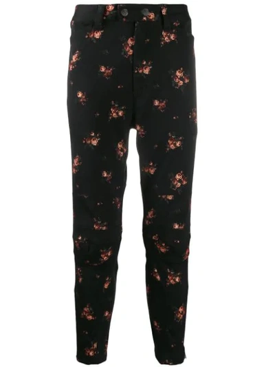 Ann Demeulemeester Winona Floral-embroidered Straight Cotton-blend Trousers In Black