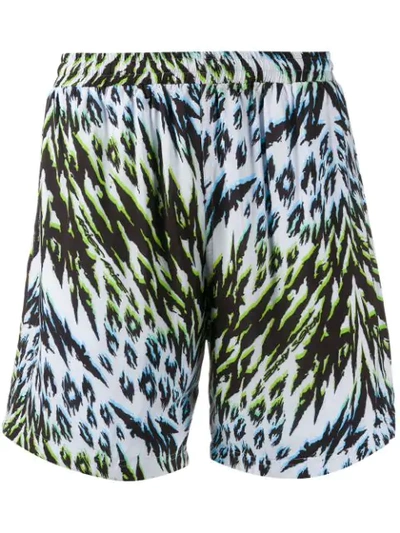 Aries Animal-print Jersey Shorts In Blue