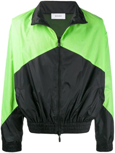 Rhude Zip-up Flight Jacket In Acid Green
