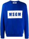 MSGM MSGM LOGO PRINT SWEATSHIRT - 蓝色