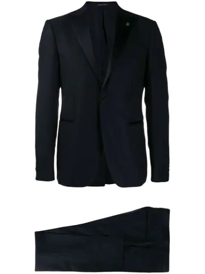 Tagliatore Pinstripe Dinner Suit In Blue