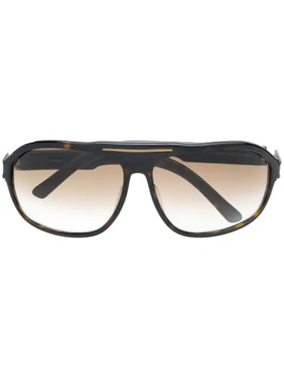 Pre-owned Saint Laurent 1970's Gradient Sunglasses In Brown