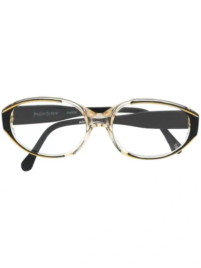 Pre-owned Saint Laurent 1980's Oval Glasses In Neutrals