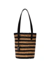 SAINT LAURENT SMALL PANIER STRIPED TOTE BAG