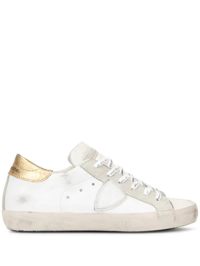 Philippe Model Side Logo Sneakers In White