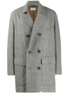 BRUNELLO CUCINELLI BRUNELLO CUCINELLI PRINTED DOUBLE-BREASTED COAT - 灰色