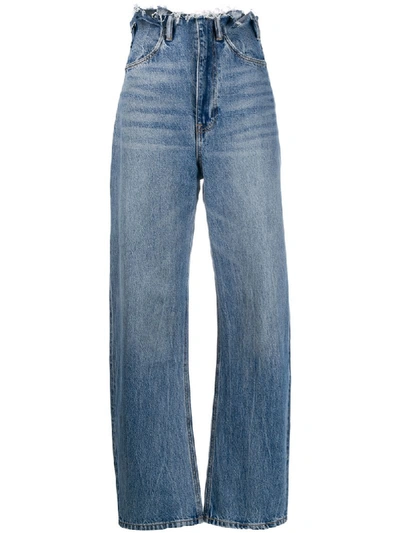 Alexander Wang T Paperbag Waist Tapered Jeans In 448 Classic Light Indigo