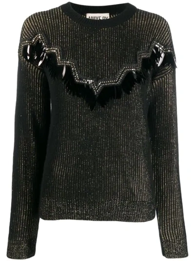 Aniye By Embellished Knit Sweater In 1386 Black Gold