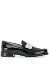 Tod's Contrast Penny Bar Loafers In Black