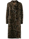 Yves Salomon Ocelot Print Coat In Brown