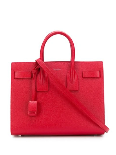 Saint Laurent Classic Sac De Jour Tote In Red