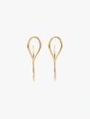 CHARLOTTE CHESNAIS 18K YELLOW GOLD VERMEIL NEEDLE HOOP EARRINGS,19BO073VER13891988