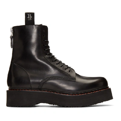 R13 Black Single Stack Boots