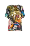 ROBERTO CAVALLI PARADISE FOUND PRINT SILK T-SHIRT,13753714