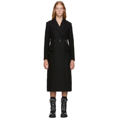 Prada Double-breasted Belted Raincoat In Black