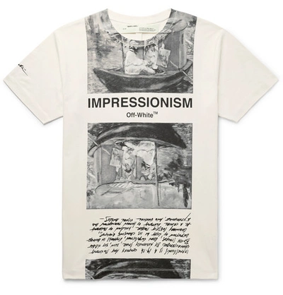 Pre-owned Off-white Impressionism' Graphic Print T-shirt /tonal Grey