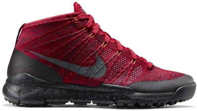 Pre-owned Nike Flyknit Trainer Chukka Fsb Gym Red Deep Burgundy