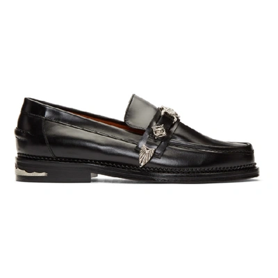 Toga Virilis Western Buckle Strap Loafers In Black