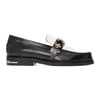 TOGA VIRILIS TOGA VIRILIS BLACK AND WHITE HARD LEATHER LOAFERS