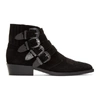 TOGA VIRILIS TOGA VIRILIS BLACK SUEDE BUCKLE BOOTS