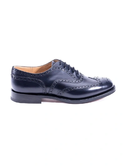 Church's Burwood Polished Leather Oxford Brogues In Blue