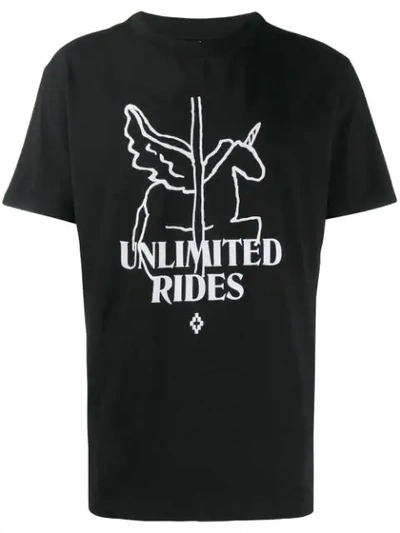 Marcelo Burlon County Of Milan Ride Heart Wings T-shirt In Black