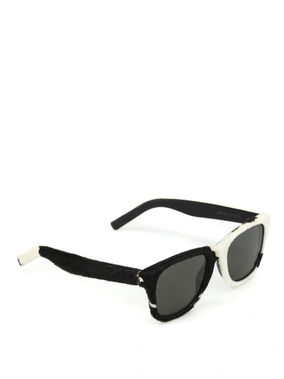 Saint Laurent Classic 51 Haircalf Sunglasses In Black