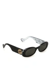 GUCCI OVAL SUNGLASSES WITH PEARLY INTERIOR SIDE