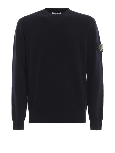 Stone Island Midnight Blue Wool Blend Sweater In Dark Blue