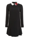 RED VALENTINO HEART PATCH DETAIL PREPPY BLACK DRESS