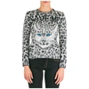 Alberta Ferretti Animal Print Jumper In Grey