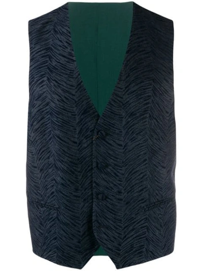 Etro All-over Print Waistcoat - 蓝色 In 0200